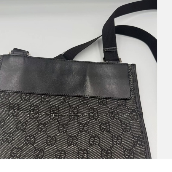 GUCCI GG Web Monogram Black Canvas Crossbody Bag - Picture 12 of 14